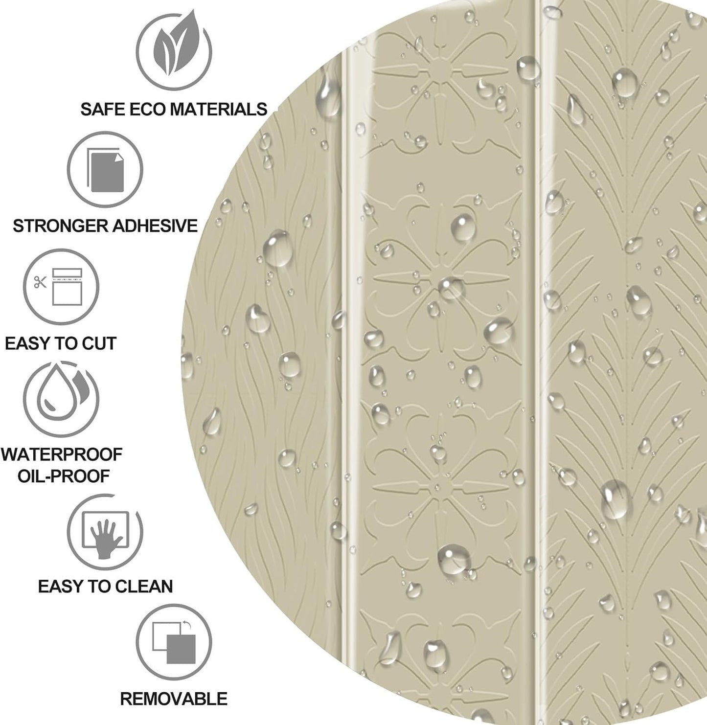 Alwayspon 10 Sheets 12x12inch Beige 3D Vinyl Backsplash Tiles, Self-Adhesive Peel and Stick Wall Tile Stickers Stick on Subway Tiles for Kitchen Bathroom Wall