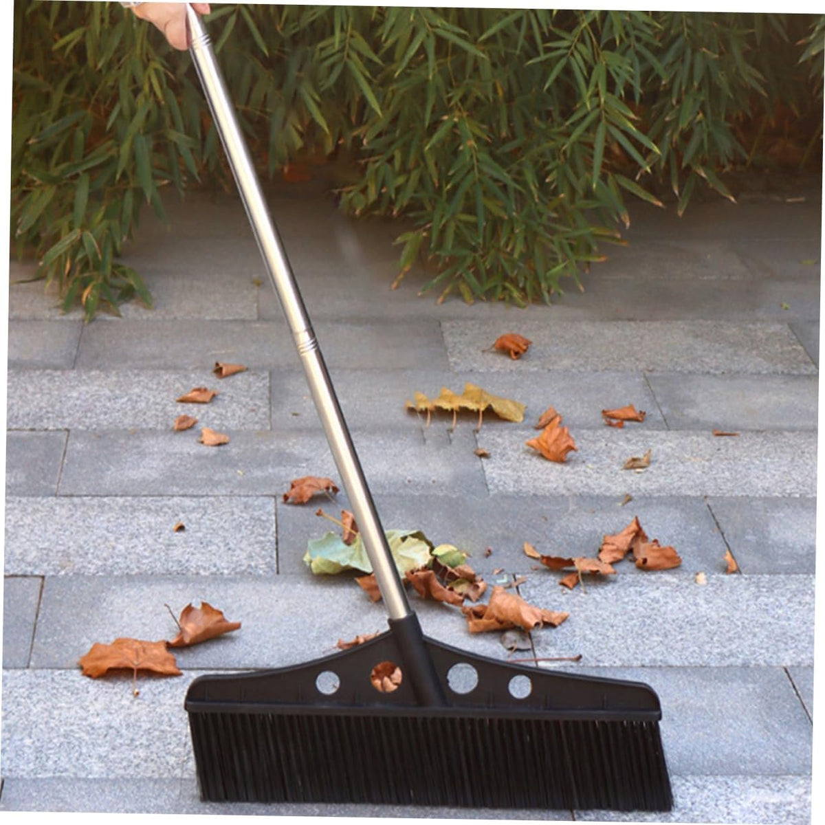 Heavy Duty Outdoor Broom Handle Detachable Wide Brush for Efficient Cleaning of Gardens Patios and Versatile Cleaner for Concrete and Brick