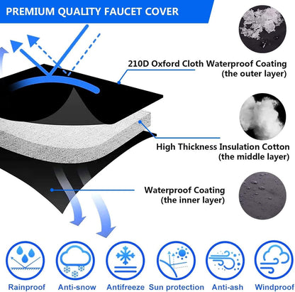 Outdoor Faucet Covers for Winter Freeze Protection, 2 Pack 8.8" H X 5.9" W Outside Winterize Insulation Hose Bib Water Spigot Cover Winter Insulated Outdoor Sock Faucet Cover for Cold Weather