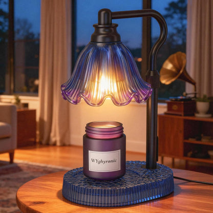 Candle Warmer Lamp with Adjustable Height - Flameless 4-Level Dimmable Wax Warmer, Timer Function & Stylish Design in Multiple Colors (Green)