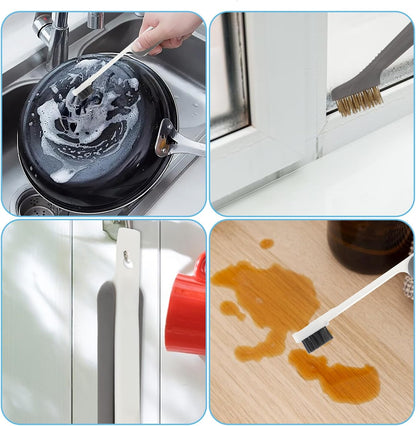 Kitchen Cleaning Scrub Brush Deep Gas Stove Brass Wire Brush with Stiff Bristles & Cooktop Scraper Stainless Steel Scrubber for Range Hood Grease Grime Rust Cleaner for Pot Pan Household Cleaning Tool