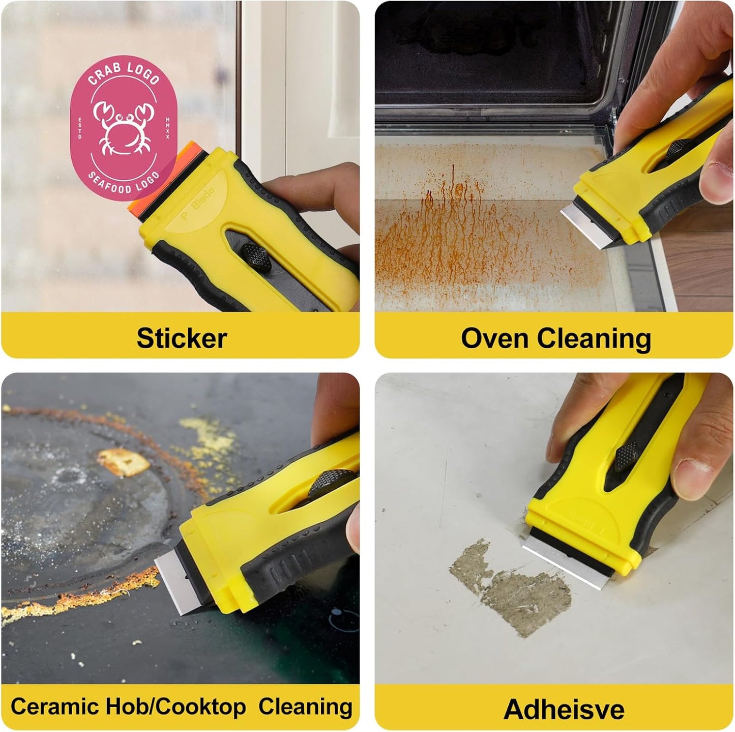 Oven Razor Blade Scraper Tool For Glass Stove Top Scraper Tool | Dual-End Ceramic Cooktop Razor Scraper With 10 Replacement Blades