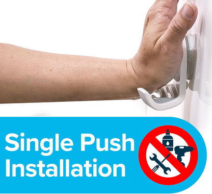 SlipX Solutions On The Dot Power Lock Suction Cup Hook, Razor Holder & Phone Cradle (Perfect for Shower & Mirror, Holds 11 lbs), No-Drilling, No Tools, Rust-Proof, Waterproof, Removeable