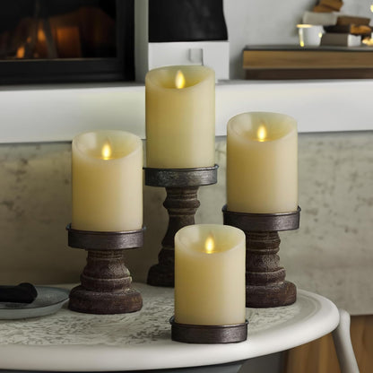 Luminara Flameless LED Battery Operated Ivory Pillar Candle, Flickering Realistic Moving Flame, 3" x 4.5" Luminous Real Wax Indoor Home Decor Pack of 1