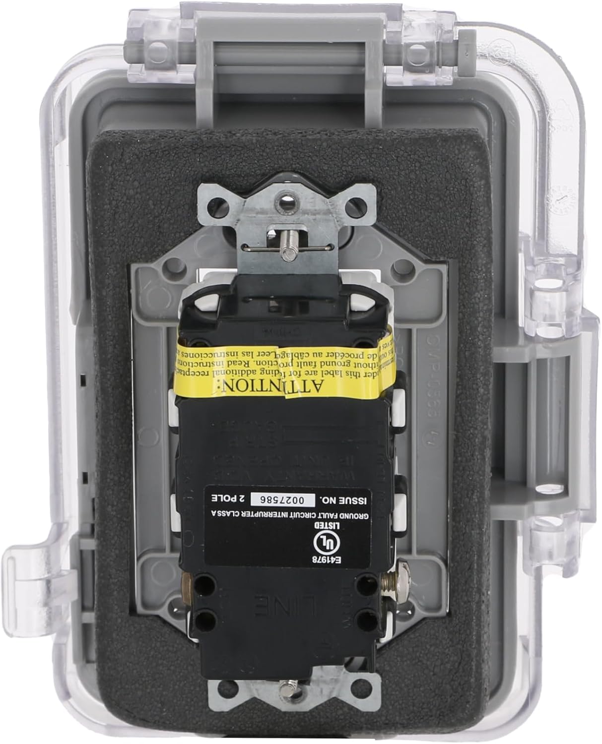 TAYMAC MKG420CS Nonmetallic Extra Duty Complete in-Use Cover 15 Amp WRTR Self Test GFCI Kit, 1-Gang, Clear/Gray