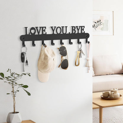 2 Pack Key Holder Wall Mount, Wall Mount Key Holder, Key Hooks Hanging Keys, Key Hanger with 8 Hooks, No-Drill Decorative White Key Rack for Living Room, Kitchen, or Bathroom