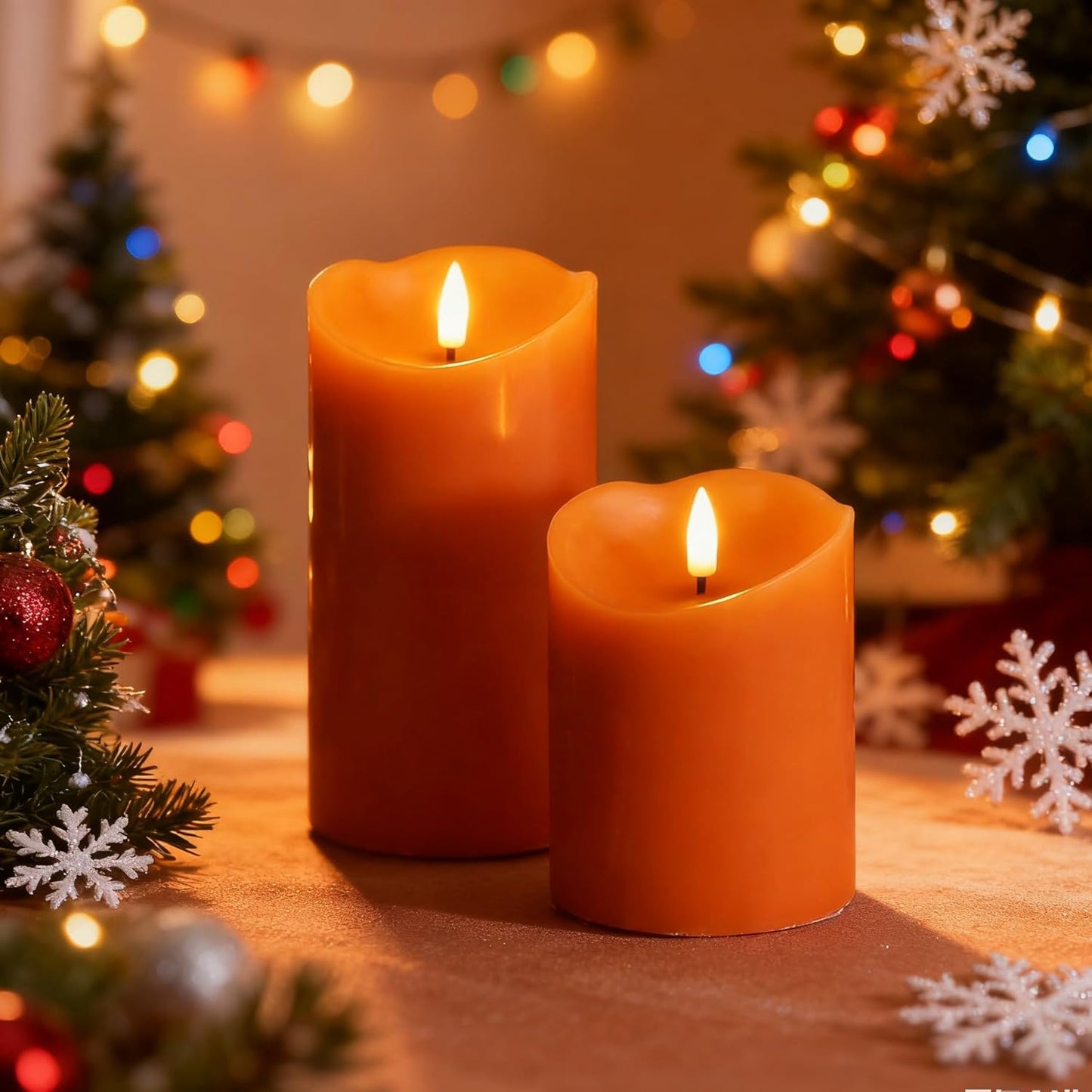 Eywamage Ivory Flameless Pillar Candles with Remote, Flickering Realistic LED Battery Wax Candles Set of 3, Φ 3" H 4" 5" 6"