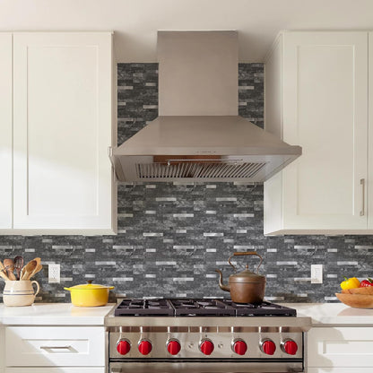 STICKGOO Peel and Stick Backsplash Tile, Stick on Backsplash for Kitchen and Bathroom, Volakas White Look PVC Mixed Metal Silver Self Adhesive Wall Tiles(Sample)