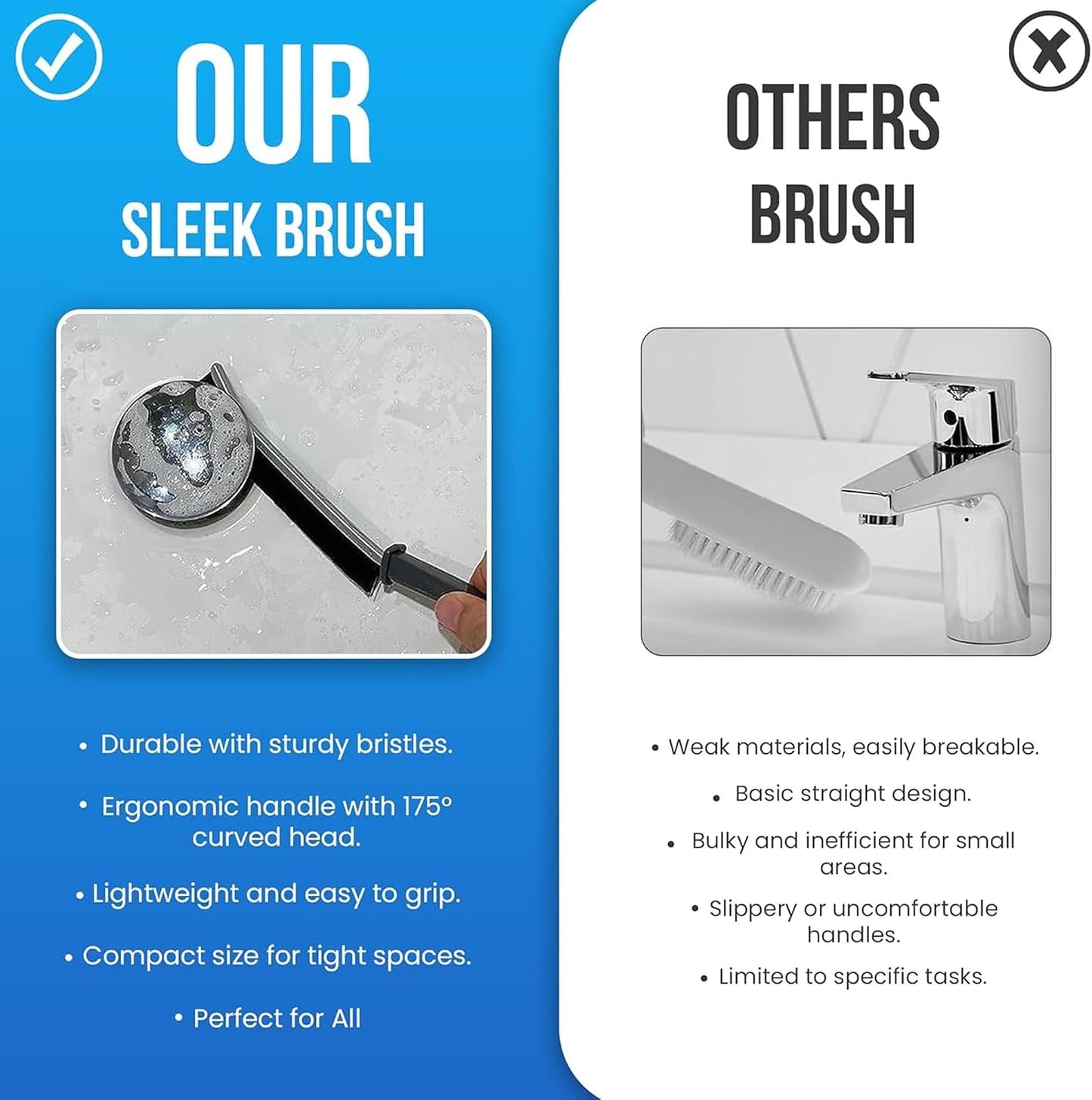 Crevice Cleaning Brushes Set 4 Pack, Small Grout and Gap Cleaner Brushes for Shower, Tile, Toilet, Kitchen and Bathroom, Narrow Scrub Brushes for Household Use and Deep Cleaning