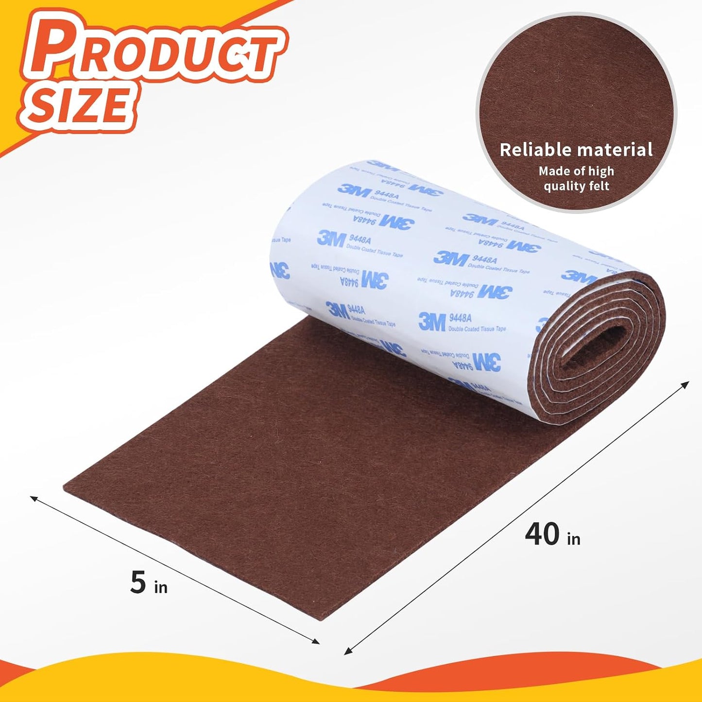 Felt Furniture Pads 120 PCS, Non Slip Self Adhesive Felt Pads Chair Leg Floor Protectors for Furniture Feet Wood Hardwood Floors, 1 inch Round, Black