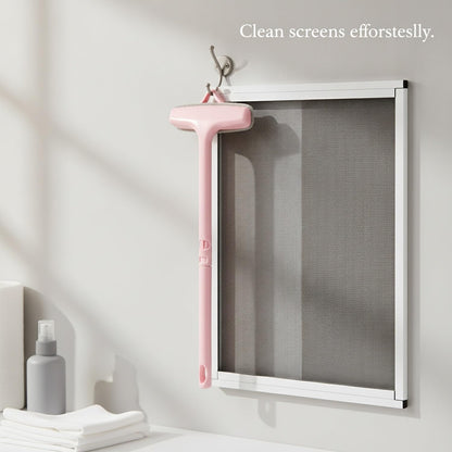 Living Room & Balcony Window Screen Cleaner, Double-Sided Mesh Brush with 13-Inch Handle, PP Plastic Tool for in-Place Cleaning (1 PC)