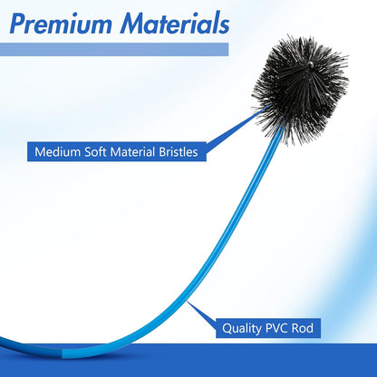 3 Pcs Condensate Trap Flexible Drain Brush, 48 Inch AC Drain Line Cleaning Brush for AC & HAVC Condensate P Trap, Black