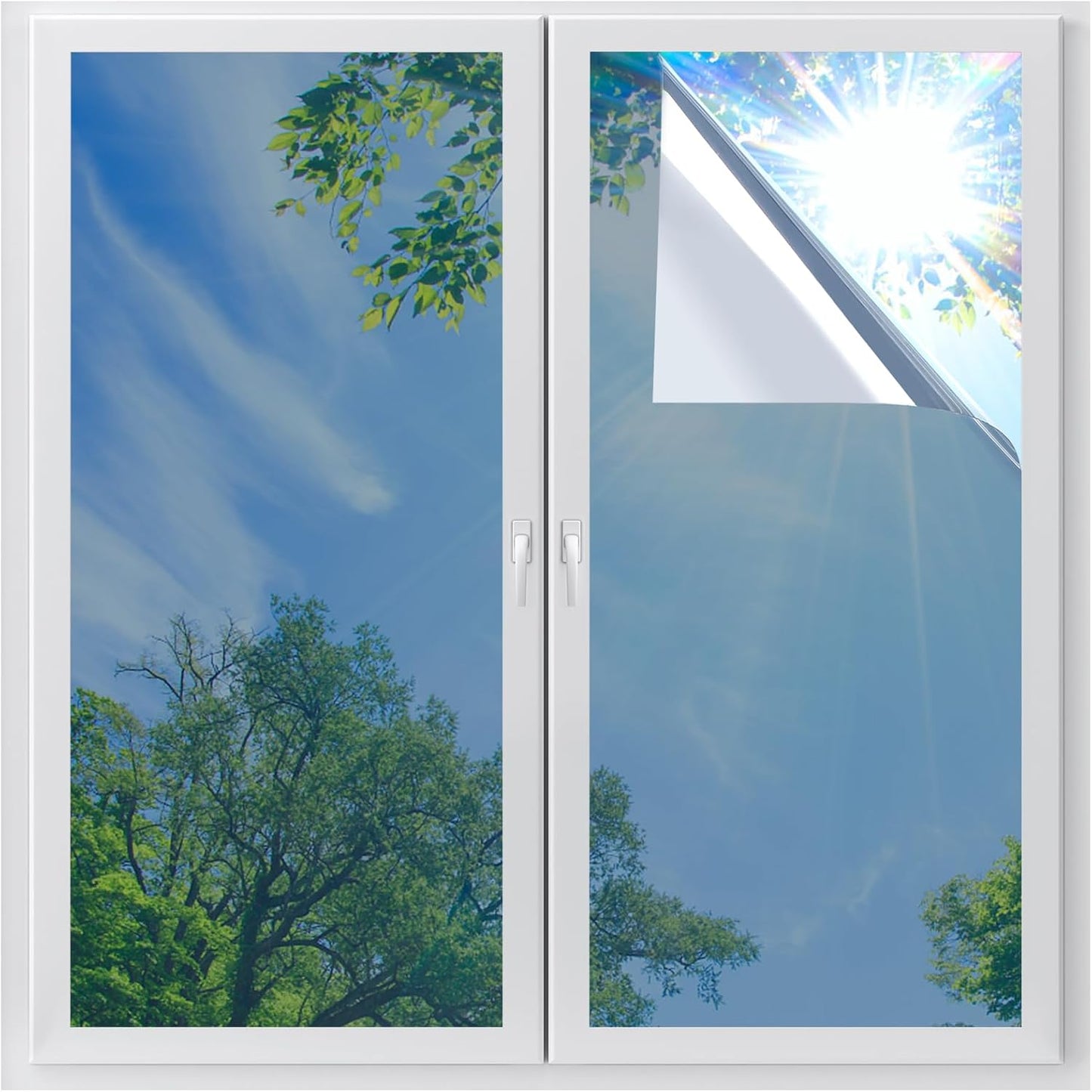 LUTE Reeded Glass Window Privacy Film, Frosted Glass Film, Removable 3D Decorative Decals Sun Blocking Anti UV Door Window Cover, No Glue Static Cling Vinyl for Bathroom Home Office, 17.5" x 78.7"