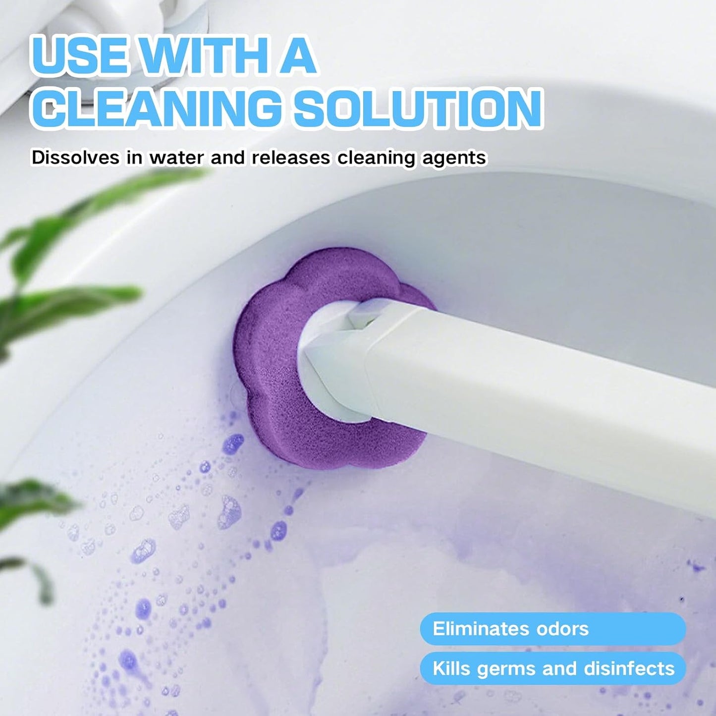 30 Disposable Toilet Brush Refills, Lavender Scented Toilet Wand Refill Pads, Replacement Toilet Cleaner Refill Heads for Toilet Bowl Deep Scrubbing