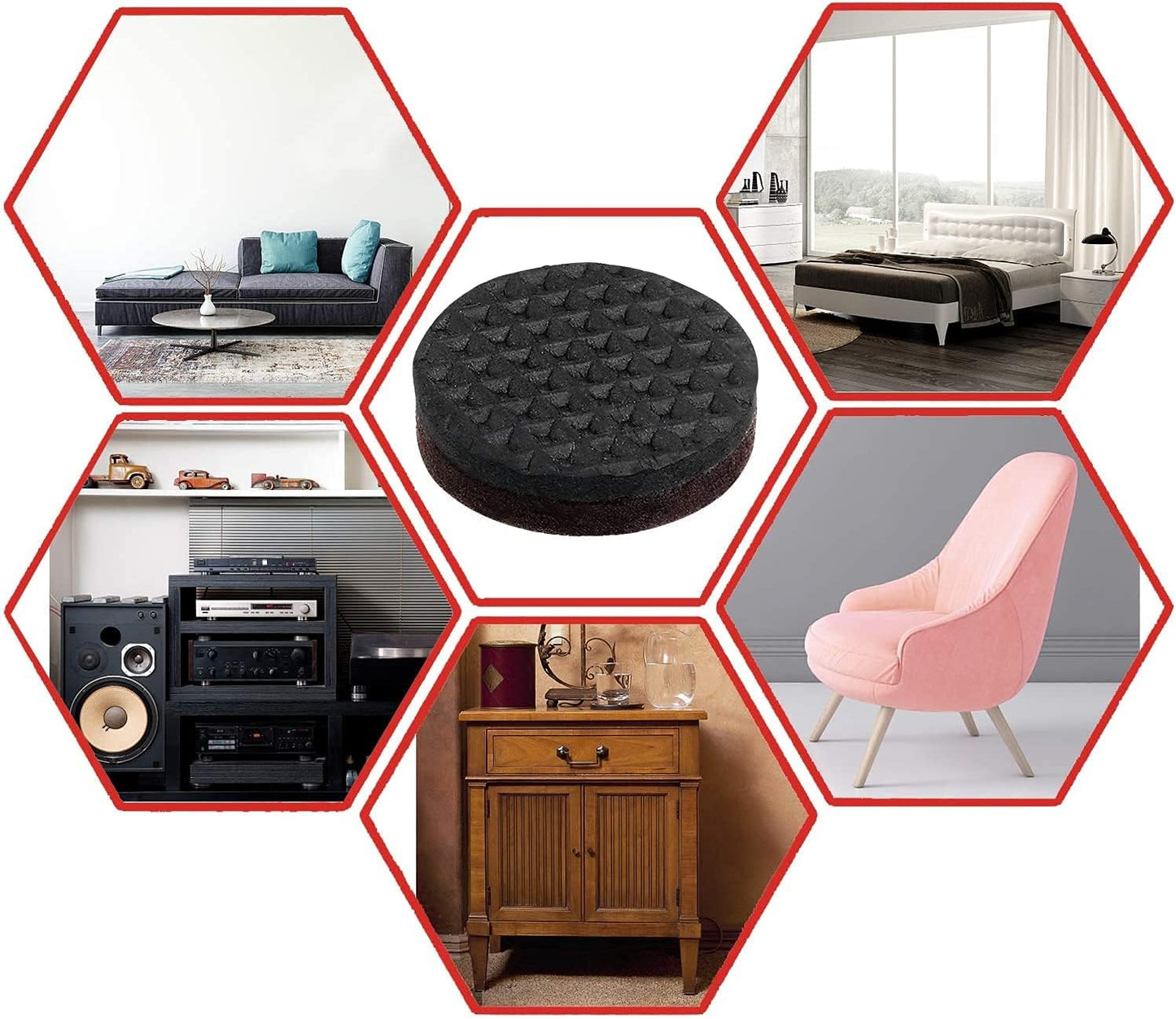 Yelanon Non Slip Furniture Pads -56 pcs（1+2）” Furniture Grippers, Non Skid Furniture Legs,Self Adhesive Rubber Furniture Feet, Anti Slide Furniture Hardwood Floor Protector for Keep Couch Stoppers