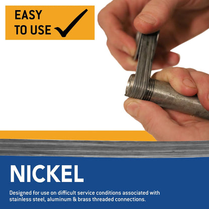 Gasoila Nickel PTFE Thread Seal Tape – Professional-Grade, 1/2 Inch x 260 Inch, High-Density Thread Tape for Stainless Steel Pipes– Leak-Proof Seal, Non-Toxic