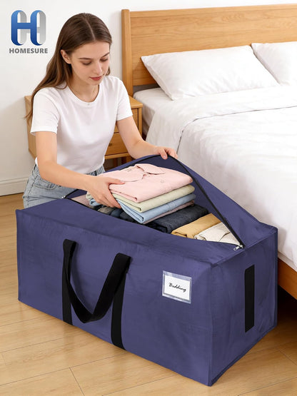 HOMESURE Supports 200lbs Heavy Duty Moving Bags - Strong Zipper & Wrap-Around Handles - Water-Resistant Storage Totes, Durable Alternative to Moving Boxes - 8 Pack - Semi-Transparent
