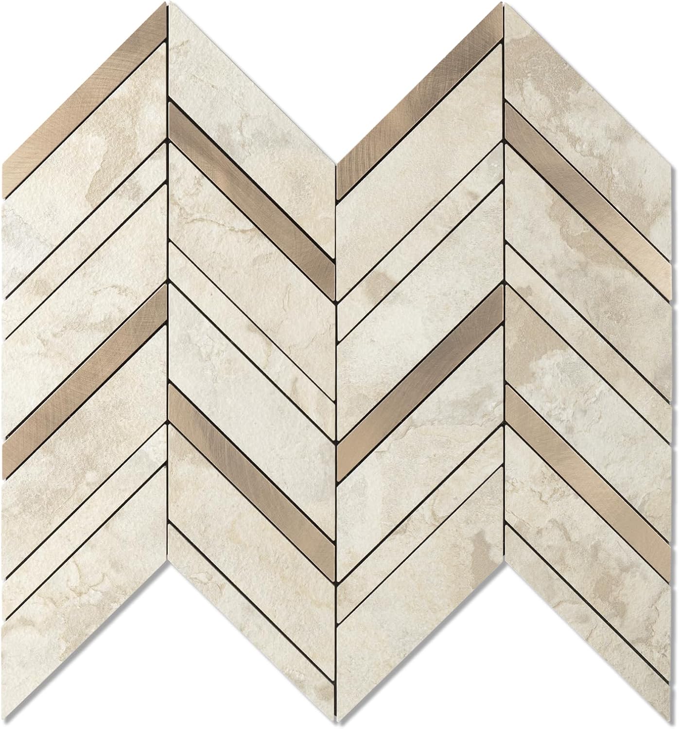 Yipscazo 10-Sheet Herringbone Backsplash Peel and Stick Tile, Polished White PVC Stick on Backsplash for Kitchen, Waterproof Self Adhesive Wall Tile for Bathroom