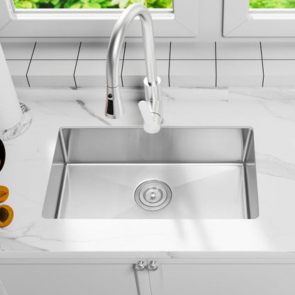 LQS Kitchen Sink Drain Assembly, Kitchen Sink Strainer with Deep Removable Waste Basket, Stainless Steel Sink Basket Strainer with Drain Assembly for 3-1/2-inch Sink Opening Size (Black)