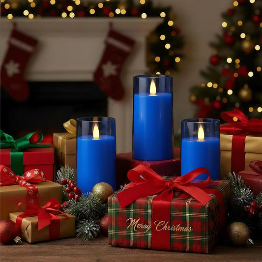Raycare Flameless Electronic Pillar Candles with Remote Control and Timer- Battery Operated Realistic Flickering LED Fake Candle for Home, Wedding, Valentine's Day, Decor,White,Set of 2(3"x6"6")