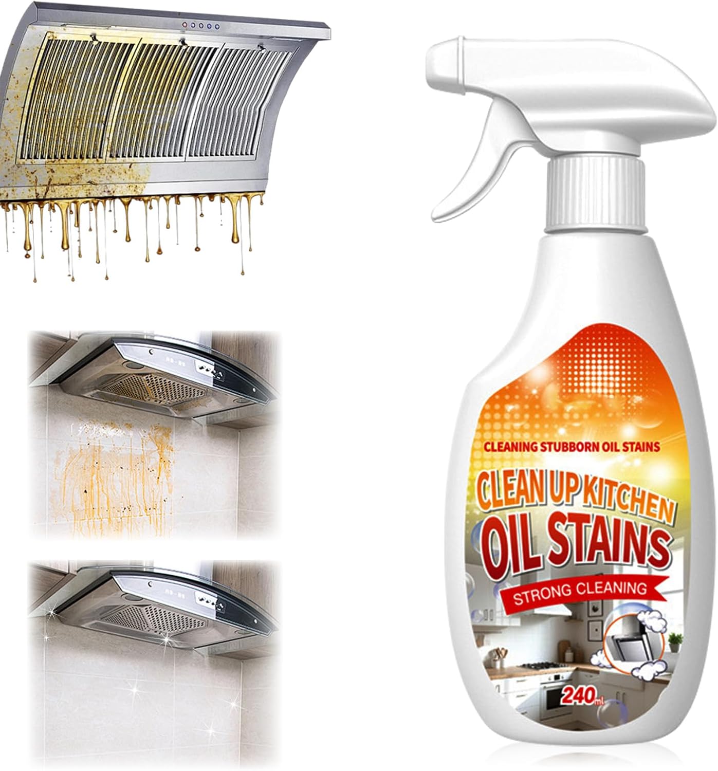 Heavy Duty Degreaserr, 2025 New Kitchen Cleaner, Multipurpose Oil Stain Remover, Strong Grill Cleaner for Restaurant, Multipurpose Cleaner Spray for Countertops, Ovens