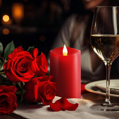 3x3 Flickering Flameless Candles Set of 2, 2AA Battery Life 600 Hours Battery Candles Flickering with Timer,3 inch Flameless Candles with Remote for Indoor/Outdoor, Ivory