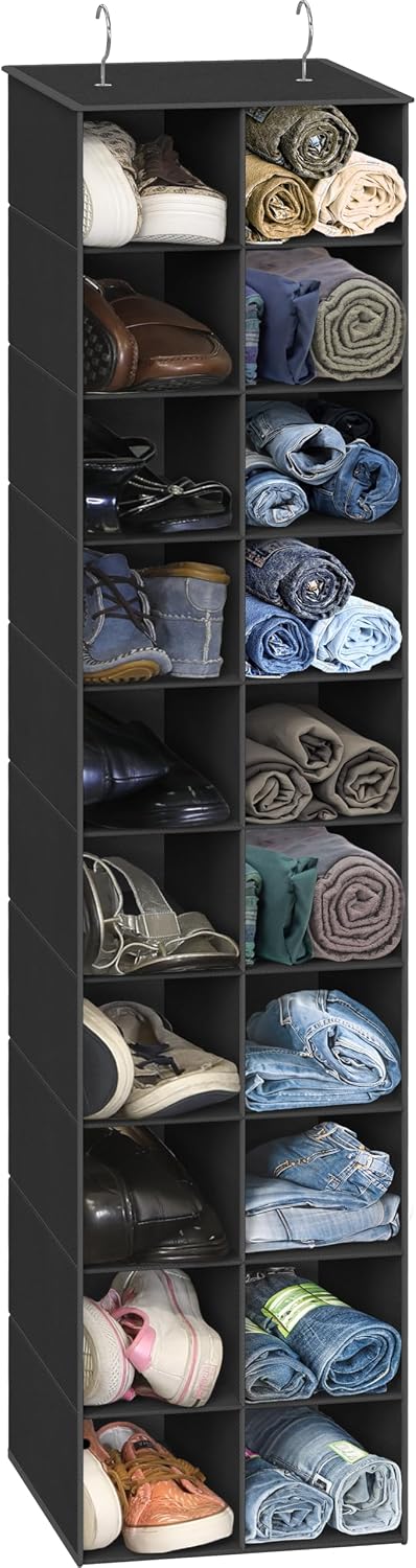 Simple Houseware 20 Section Shelves Hanging Shoes Organizer Holder for Closet, Gray