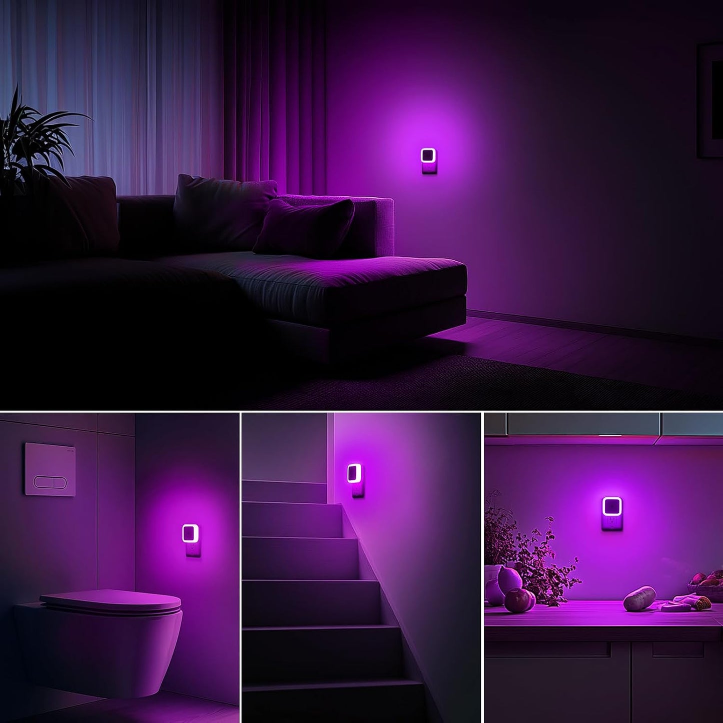 Sujeet Night Light, Night Lights Plug into Wall 4-Pack, Nightlight Plug in Night Lights, Dusk to Dawn Night Lamp Led Night Light for Bedroom, Bathroom, Hallway Warm White