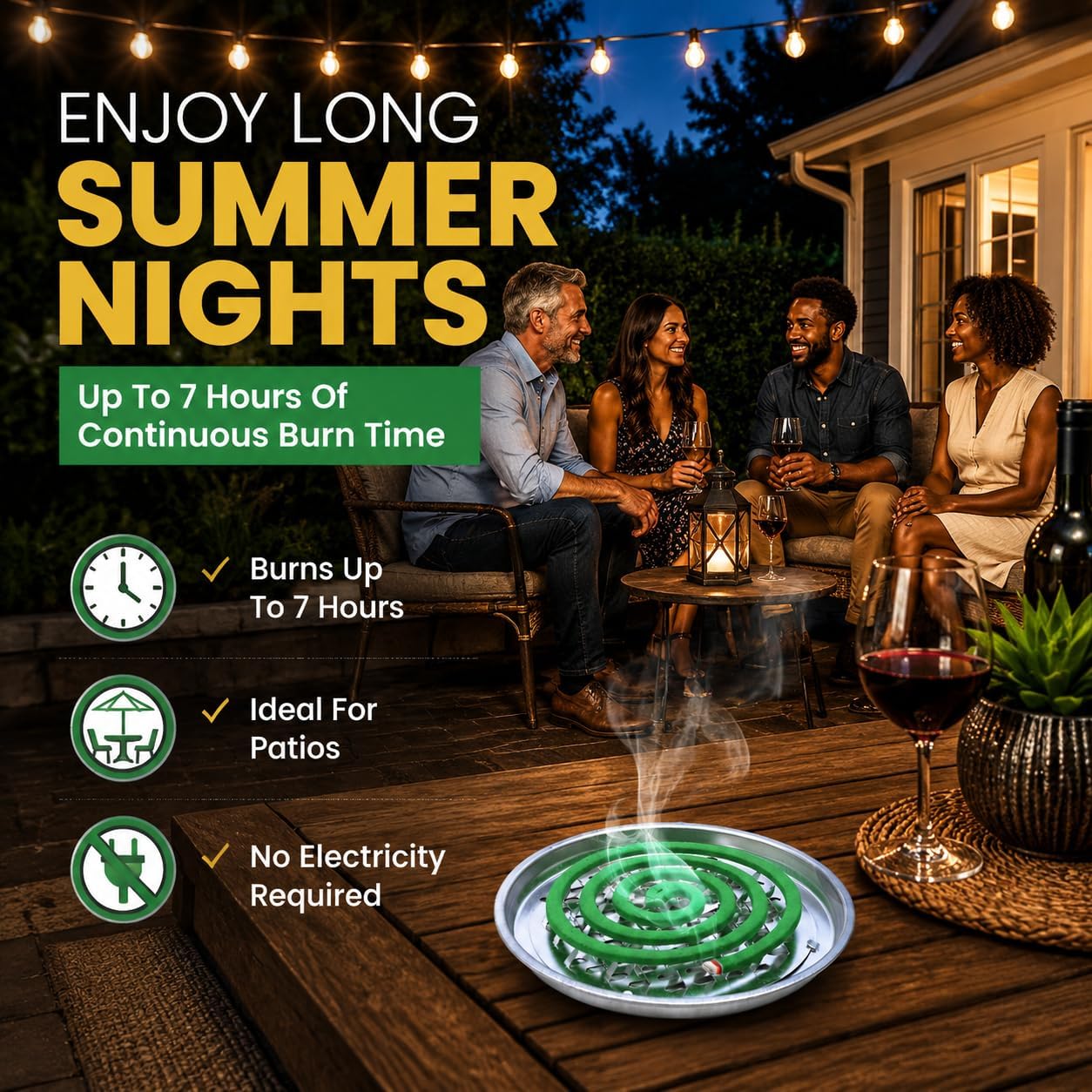 20 Pack Mosquito Repellent Coils, Natural Citronella Incense for Patio & Outdoor - 7 Hour Long Lasting Bug Repellent for Yard, Camping & Deck - Plant Based Insect Control with 1 Holder 2 Stands