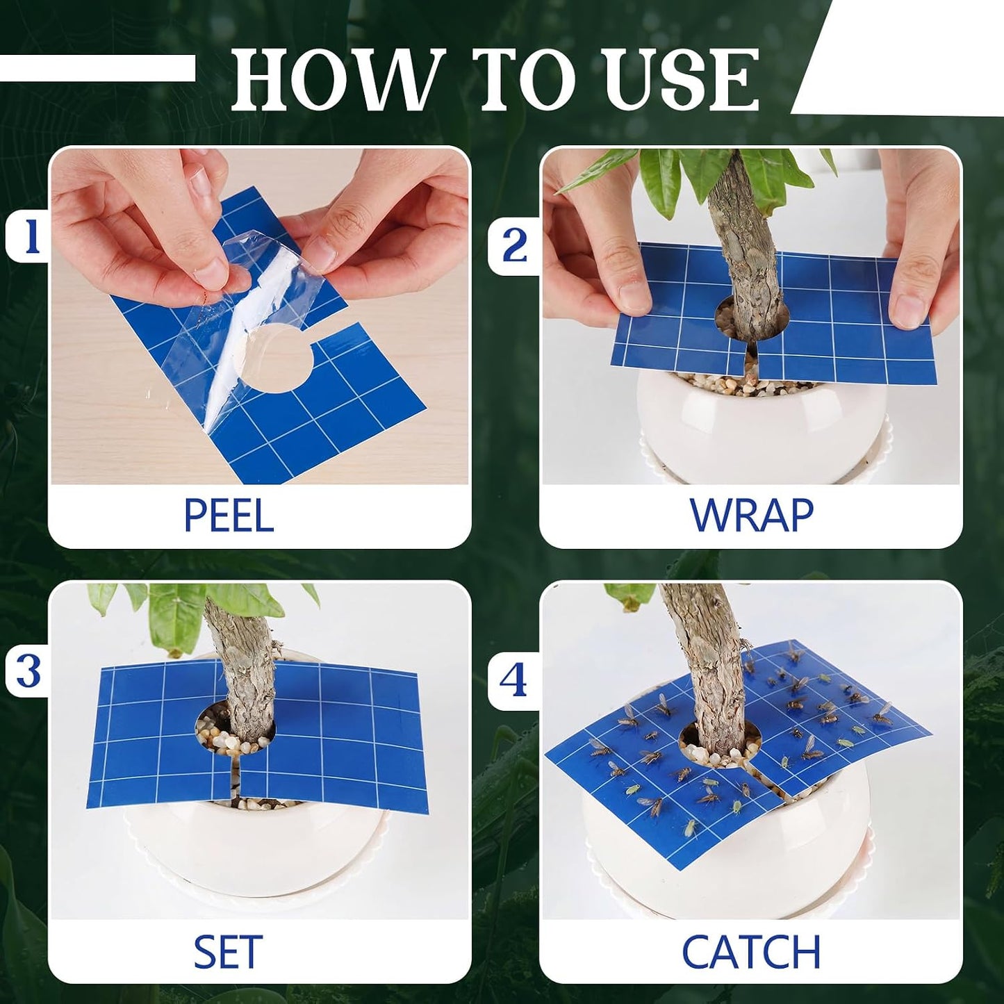 100 Pack Yellow Pre-Cut Sticky Traps Bulk for Gnats 3 x 5 Inch Dual Sided Bug Fly Sticky Traps with Center Hole for Indoor Outdoor Plant Flying Insects Fungus Gnats Whiteflies Aphids (Yellow)