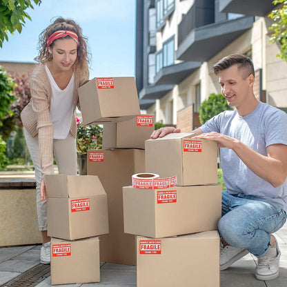 Moving Labels, Pacific Mailer 800Pcs 2 x 3 Inch Home Moving Stickers for Bedroom House Bathroom Packing Label for Moving Boxes Color Coded Fragile Stickers Printed Color