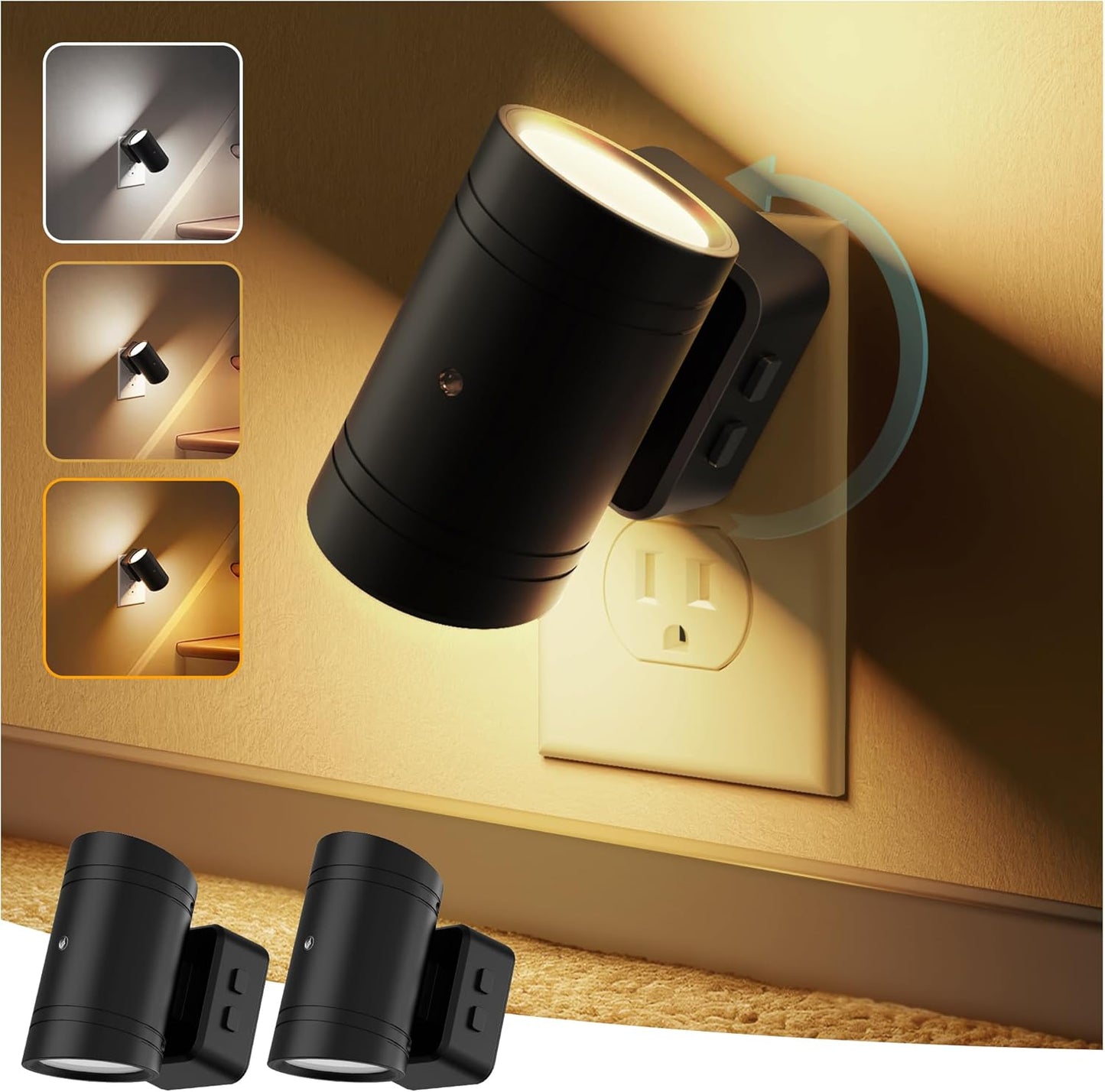 Briignite Motion Sensor Night Light,2 Pack Motion Activated Plug in Night Lights, 0-100LM Dimmable Soft White 3000K, Motion Sensor Light Indoor for Bathroom Hallway Bedroom Stairway Kid Elderly Pet