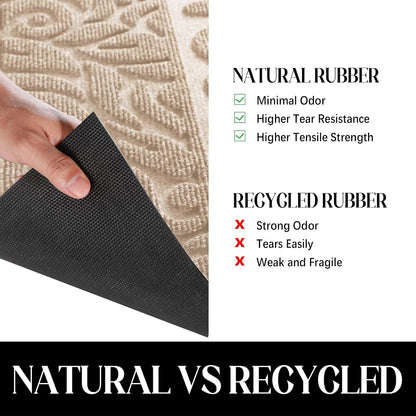 Yimobra Welcome Mat Outdoor 29.5x17, Waterproof Non-Slip Outdoor Mats for Front Door Outside Entrance, Low-Profile Entryway Mat Indoor for Garage Patio, Black