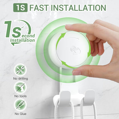 LUXEAR Heavy Duty Waterproof Shower Hooks 2 Pack - Suction Hook, No Drill Damage-Free Removable Reusable Wall Hooks for Bathroom Kitchen Towel Bathrobe Loofah Shower Hooks (Max Load 11LB/5KG)