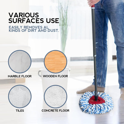 2-Tank Spin Mop Replacement Head, 3 Pack Mop Head Replacement, Microfiber, Machine Washable, Easy to Replace and Deep Cleaning