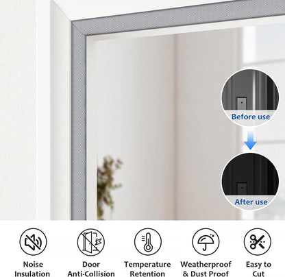 Litaibai 40 ft Kerf Weather Stripping Door Seal for Exterior Doors, White | Press-in kerf seal for grooved door frames is not self-adhesive, replaces worn seals, and helps reduce drafts and energy loss