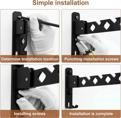 1Pcs Wall Mounted Clothes Drying Rack Aluminum Alloy Laundry Drying Rack with Screws 180°Adjustable Clothes Drying Hanger Rust Resistant Clothes Drying Organizer Rack for Home Dorm