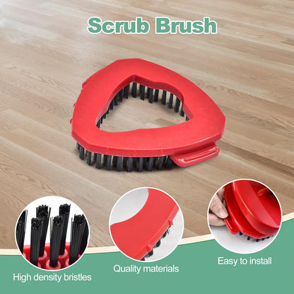 Mop Heads Replacements for Ocedar, Spin Mop Replacement for O-Cedar EasyWring 2 Tank System Mop Refills, Include 3 Pack Heads, 1 Scrub Brush & 1 Base Combo