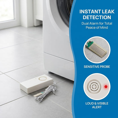 IMIKEYA 2pcs Water Leak Detector Sensor with 110db Alarm for Home Use, Compact Abs Material, Ultra Sensitive Response, Easy DIY Installation, for Laundry Room and Bathroom Flood Detection