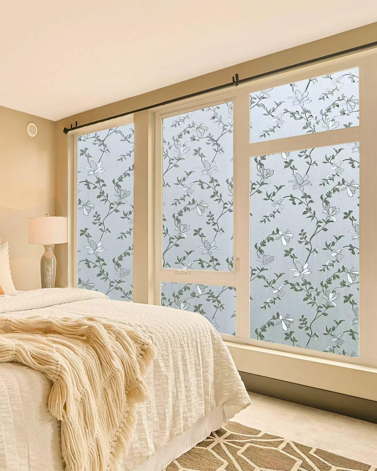 Frosted Glass Window Privacy Film Decorative with Tools, 2 Way Frosting Privacy Film for Glass Door, Static Cling Tint for Home Anti-UV, Covering Clings 23.6" by 77"