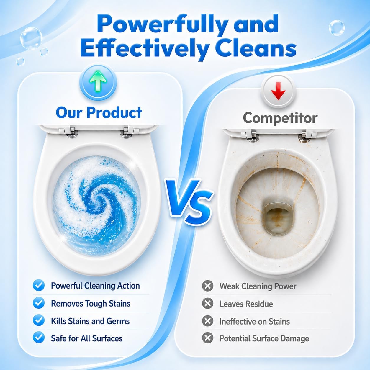 60 Count Wand Refills for Clorox Toilet Brush, Disposable Heads for Deep Cleaning, Instant Foam