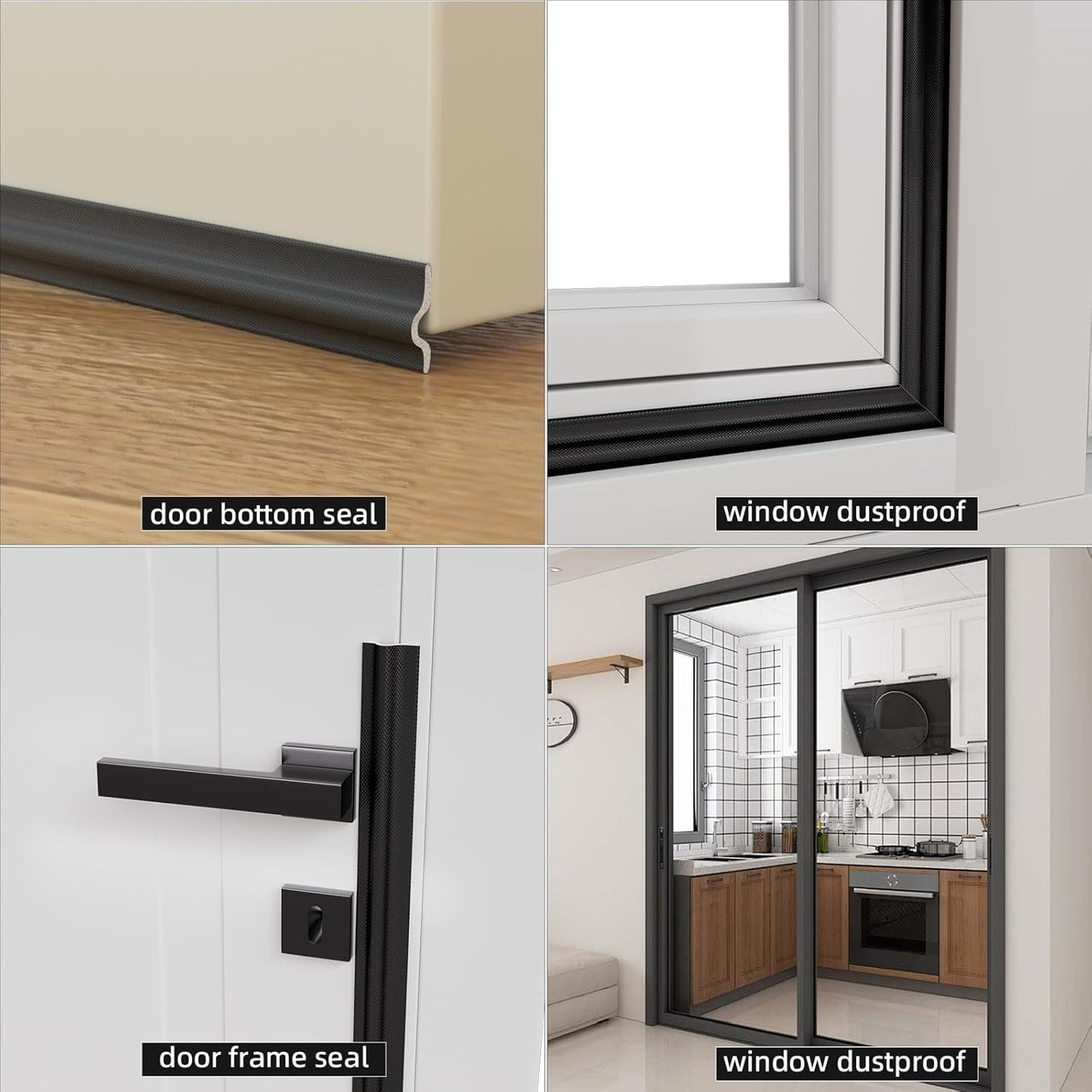 118 inch Weather Stripping Door Seal Strip for Bottom of Door,Self-Adhesive Window Draft Stopper Foam Seal Strip,Soundproof Window Insulation Weather Strip for Winter Gap Blocker(White)