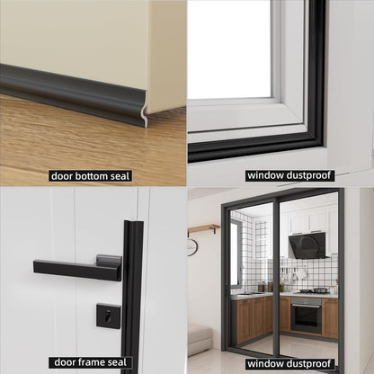 118 inch Weather Stripping Door Seal Strip for Bottom of Door,Self-Adhesive Window Draft Stopper Foam Seal Strip,Soundproof Window Insulation Weather Strip for Winter Gap Blocker(White)