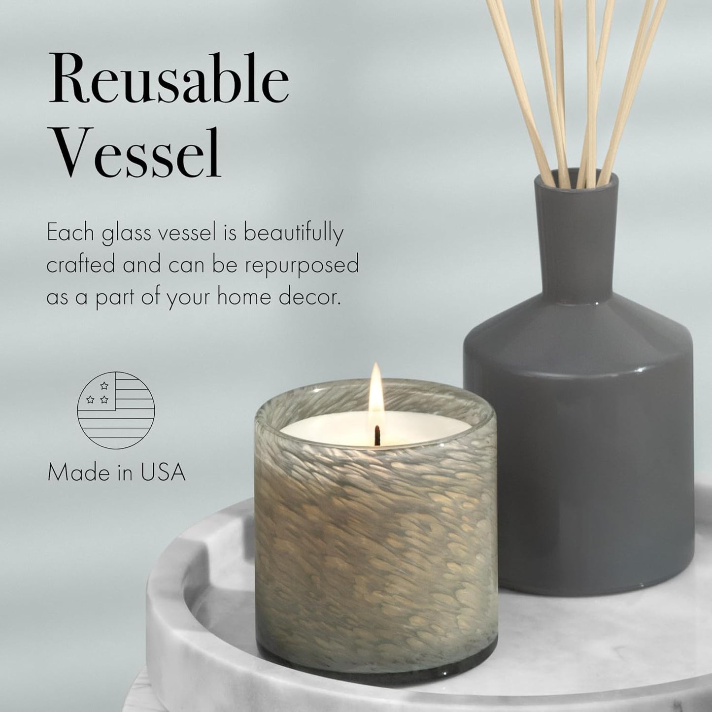 LAFCO New York Classic Reed Diffuser, Sea & Dune - 6 oz - Up to 3 Months Fragrance Life - Reusable Glass Vessel - Natural Wood Reeds - Made in The USA
