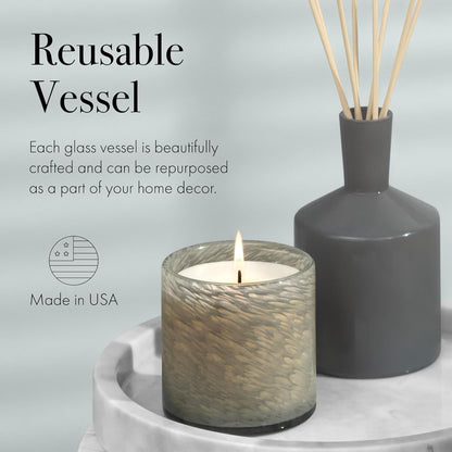 LAFCO New York Classic Reed Diffuser, Sea & Dune - 6 oz - Up to 3 Months Fragrance Life - Reusable Glass Vessel - Natural Wood Reeds - Made in The USA