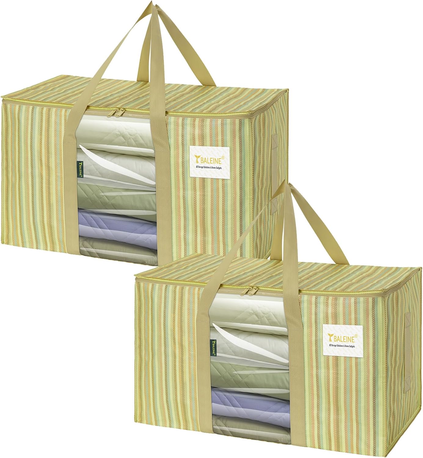 BALEINE 6-Pack Oversized Moving Bags with Reinforced Handles, Heavy-Duty Storage Tote for Clothes, Moving Supplies (Clear, 6-Pack)
