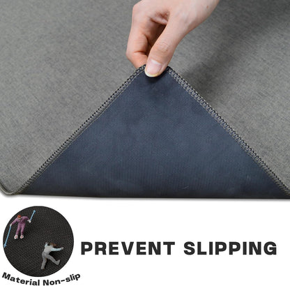 Yancorp 16"x26" Ultra Thin Bathroom Rugs,Low Profile Bath Rug,Rubber mat,Fit Under Door,Non Slip,Machine Washable Shower Rug,Dark Grey