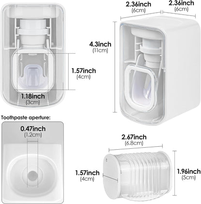1 Pack Toothbrush Holder Wall Mounted with Cover for Bathroom, 2 Slots Toothbrush Storage Organizer for Shower, Self Adhesive Toothbrush Hanger (Grey)
