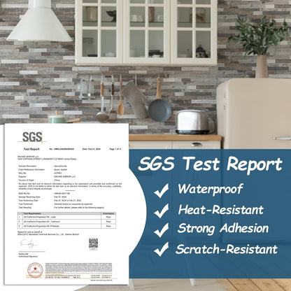Yipscazo 2026 New Upgrade 11.34" X 11.57" Peel and Stick Backsplash, Stick on Backsplash Tiles for Kitchen, Bathroom, Fireplace (10 Sheets, Beige Rocks + Rose Gold)