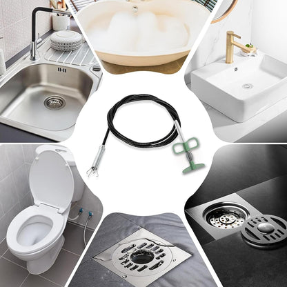 35" Flexible Drain Snake Grabber Tool, Hair Clog Remover for Sink, Shower & Bathtub, Easy Reach Plumbing Weasel